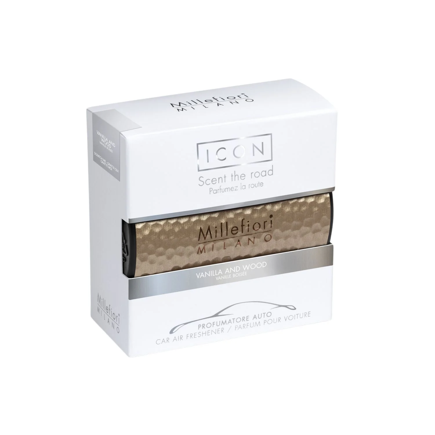 Car Air Freshener Icon Vanilla & Wood - Metal Shades - Profumo per Automobile