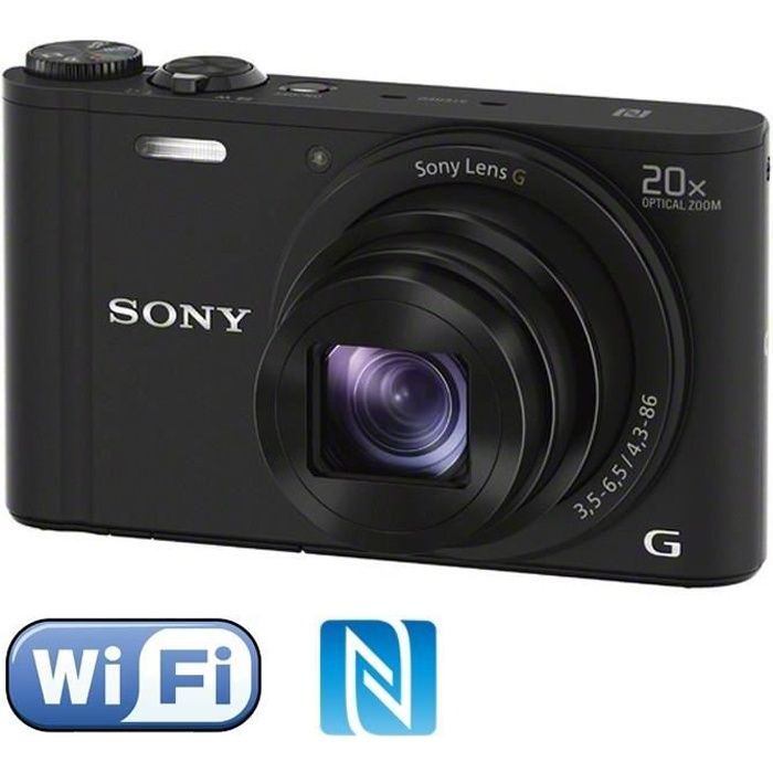 Cámara compacta SONY DSC-WX350 - Sensor CMOS de 18 MP, zoom de 20x - Negra