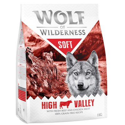 x 1 kg suchého krmiva pro psy Wolf of Wilderness - 3 + 1 zdarma!*