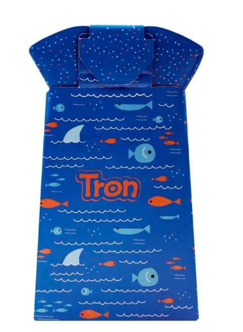 Tron Rybki Jednorazowy biodegradowalny nocnik, niebieski w rybki .