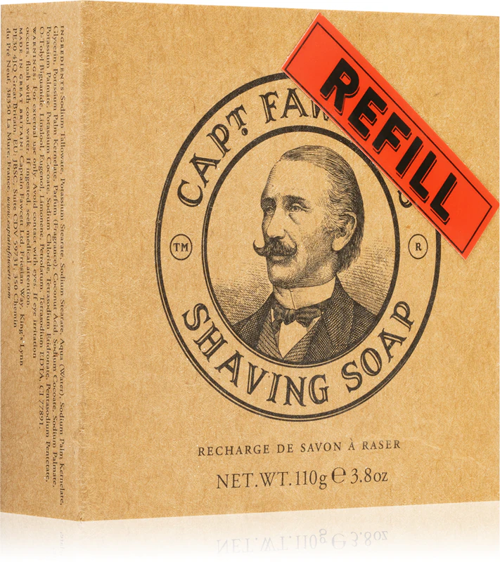Navulling Captain Fawcett scheerzeep