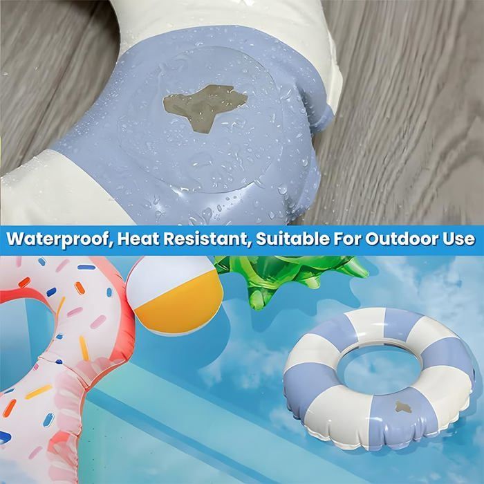 Kit di 10 toppe autoadesive in PVC per riparazioni di piscine/vasche idromassaggio, 6 cm – per oggetti gonfiabili