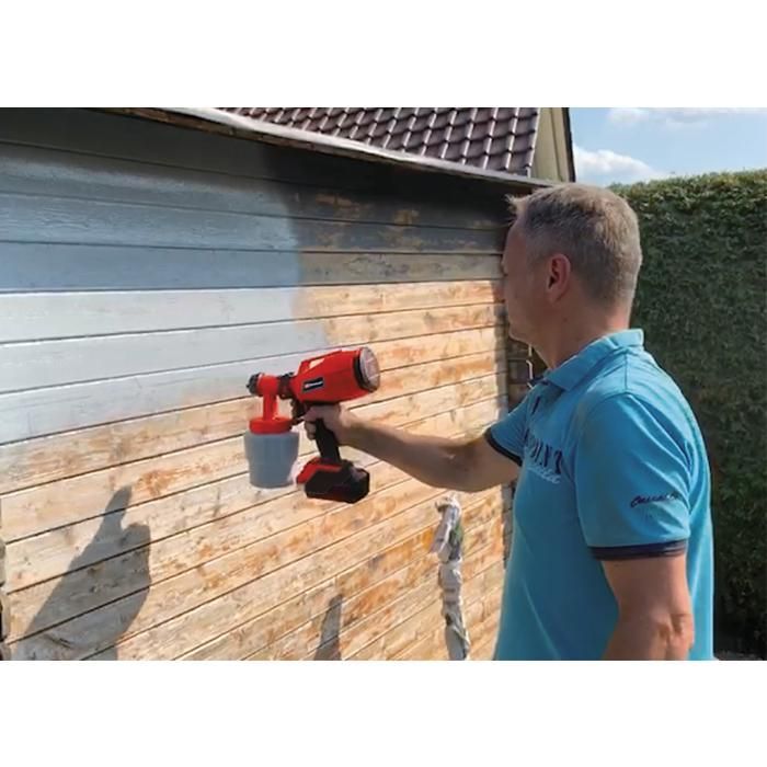 Pulverizador de pintura inalámbrico Einhell TC-SY 18/60 Li Solo - PXC (18 V, depósito de 100 ml). Se suministra sin batería ni cargador.