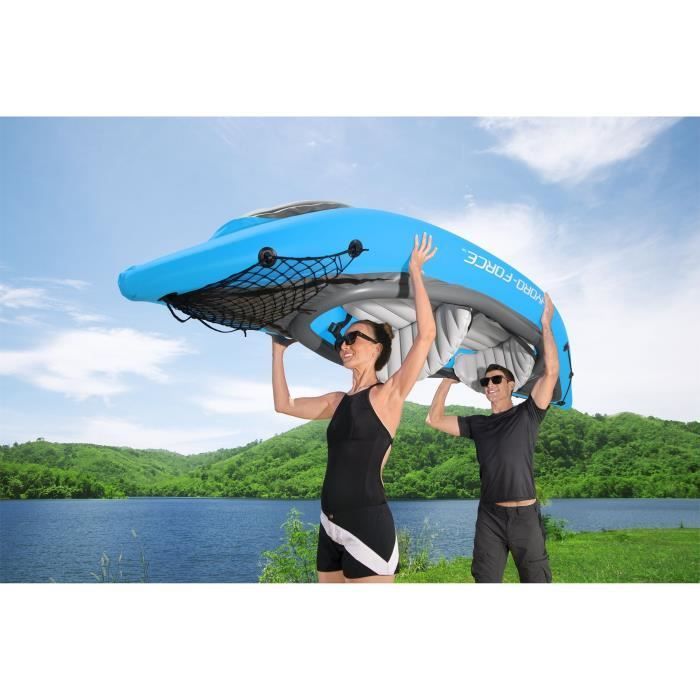 Kayak hinchable - BESTWAY - Cove Champion X2 Hydro-Force - 331x88cm - 2 plazas - 180kg máx. - 2 remos, 2 aletas extraíbles +