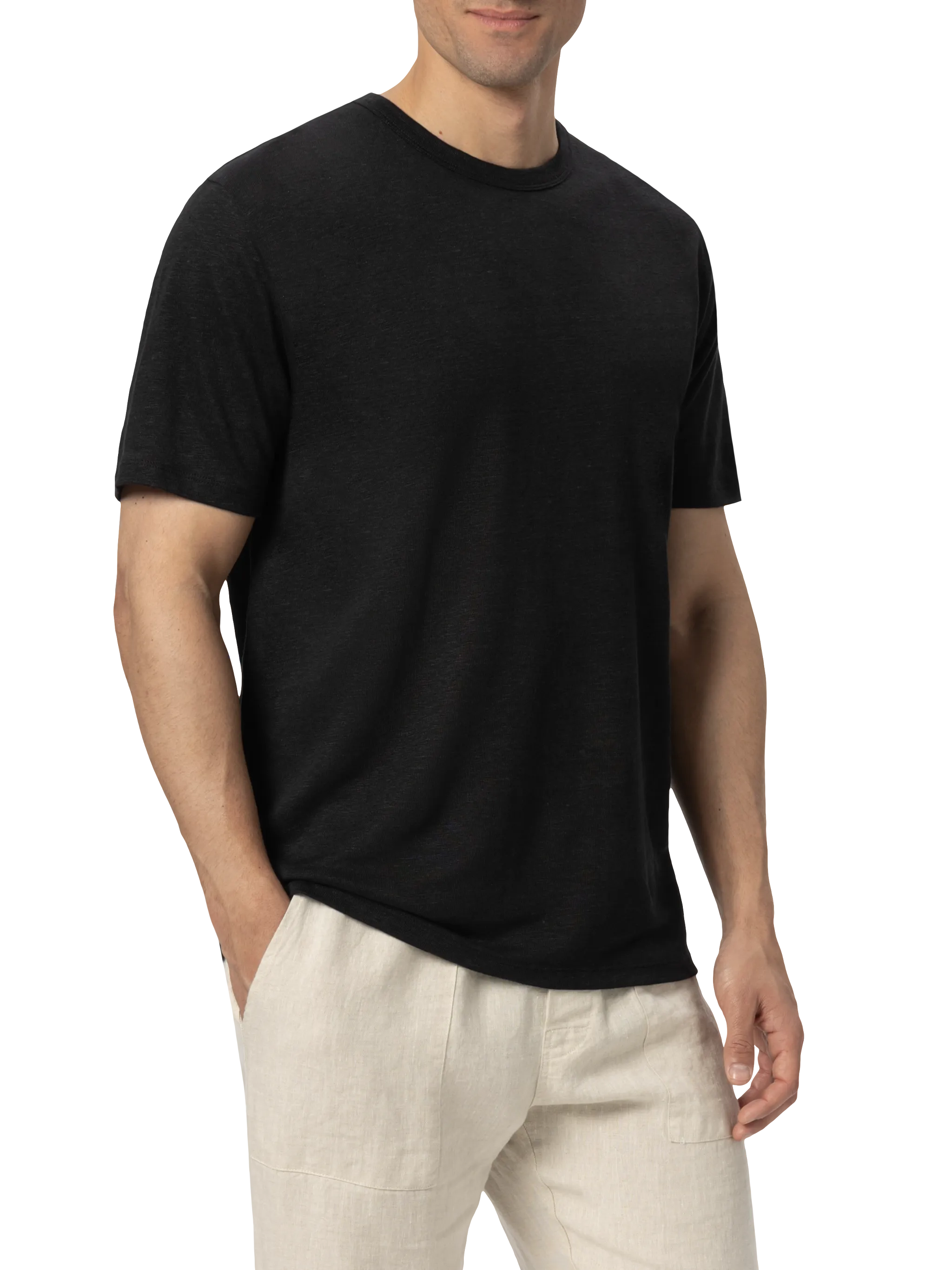 Ecstasea T-shirt van zwart linnenjersey