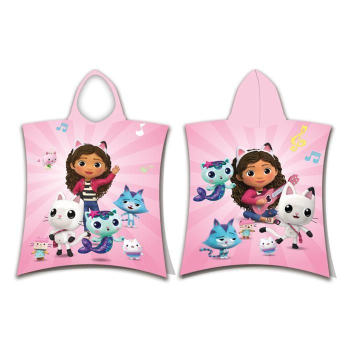 Gabby och det magiska huset - Bomullsduschponcho med huva - Rosa - 50 x 115 cm