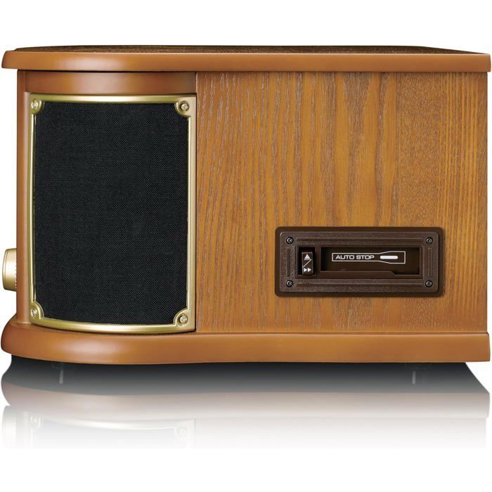Lenco TCD-2571 Bluetooth-platenspeler, 2x5W-luidsprekers, DAB+-radio, cd-speler, cassettedeck, 3 snelheden, hout