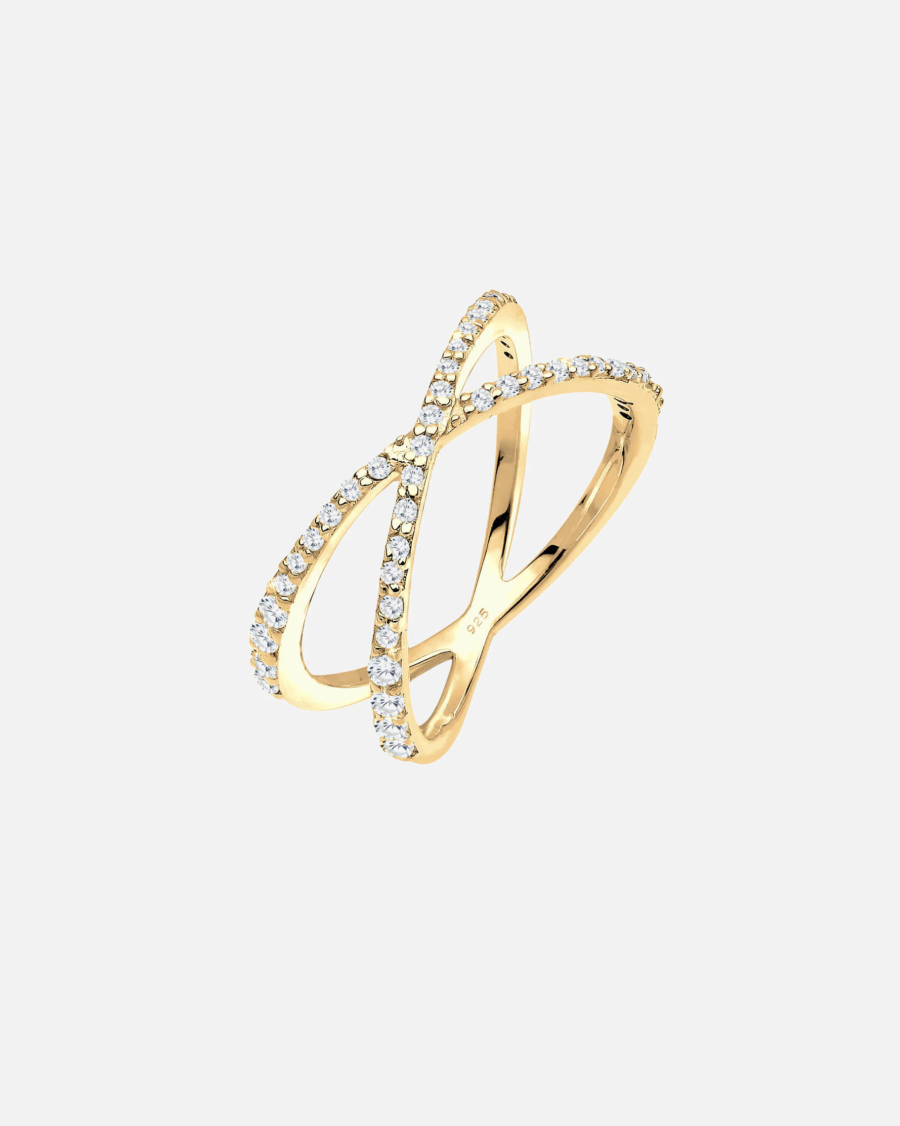 Elli Femmes Enroulement X avec Cristaux de Zirconium en Argent Sterling 925