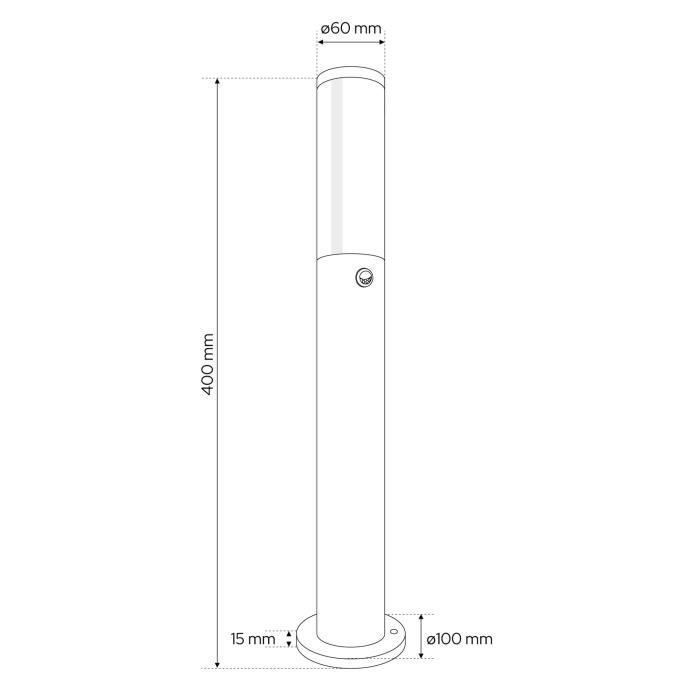 Tuinpaal - Garden Line EDO - TULIS OV 40 - PIR-bewegingsmelder - Zwart - IP54