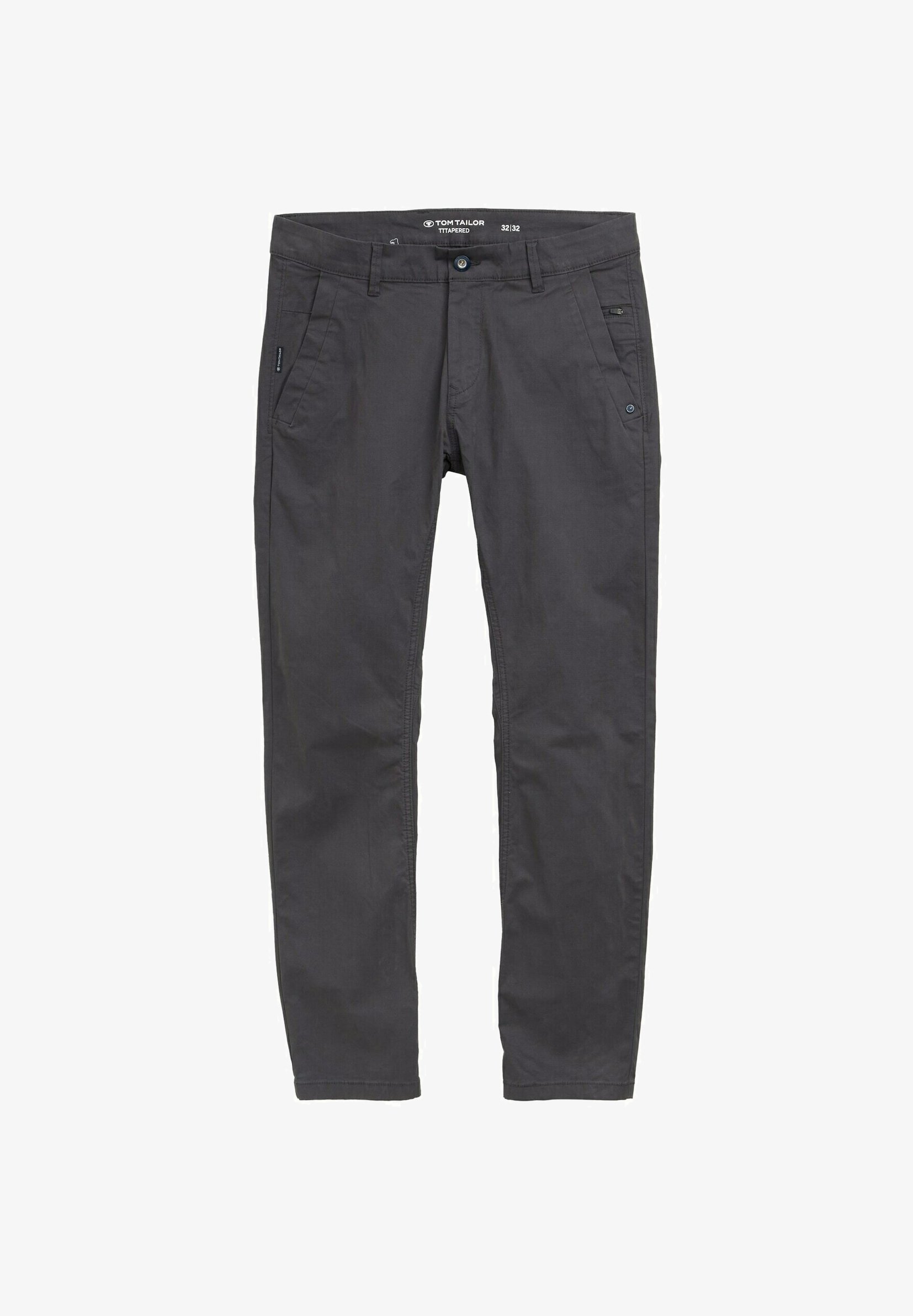 TOM TAILOR TAPERED - Calças Chino - cinza asfalto