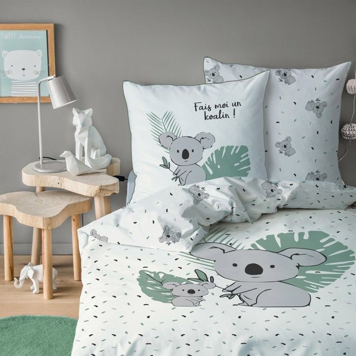 Conjunto de cama infantil, 100% algodão - MATT & ROSE - KOALAS - Cru - 140x200+63x63cm