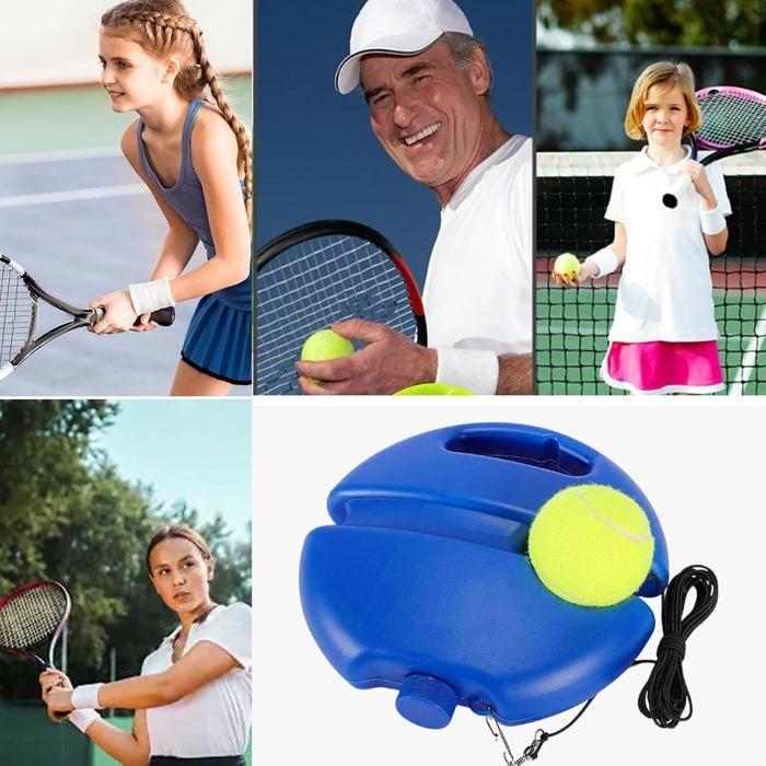 Rebounder tennis solo ABS + corde, kit entraînement joueurs/entraîneurs tous âges/niveaux Label