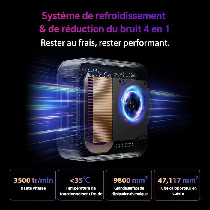 Blackview MP80 - Mini PC - 16Go DDR5 - 512Go SSD - Windows 11 Pro - Intel N97 3.6GHz - 4K HD - Double WiFi - Gigabit Ethernet -HDMI