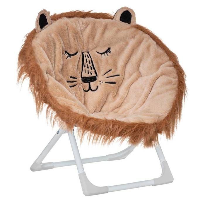 Fauteuil enfant pliant lion marron - Atmosphera Créateur d'intérieur
