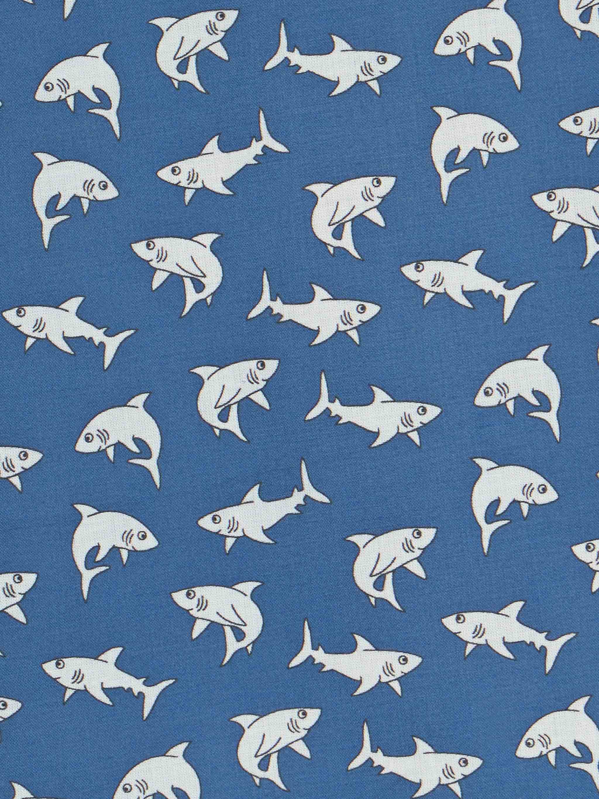 Blue Boy Sharouk katoenen mousseline shirt met haaienprint