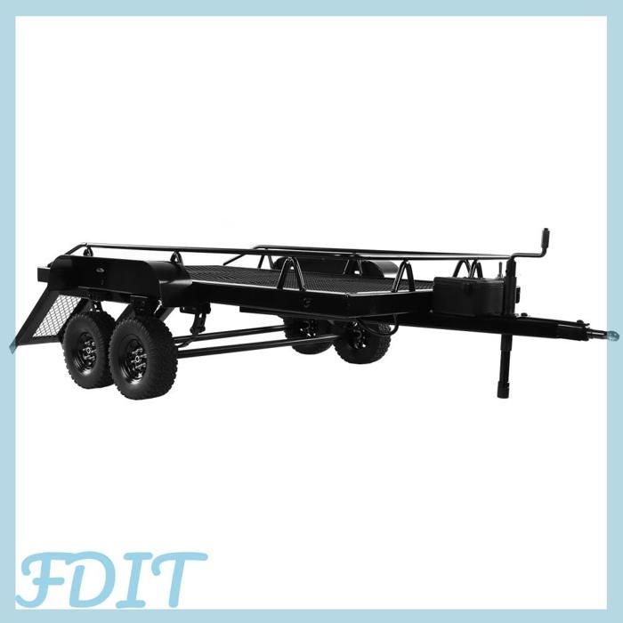 GOTOTOP 1/10 Rimorchio per auto RC, rimorchio in metallo resistente per veicoli giocattolo Traxxas SCX10 90046