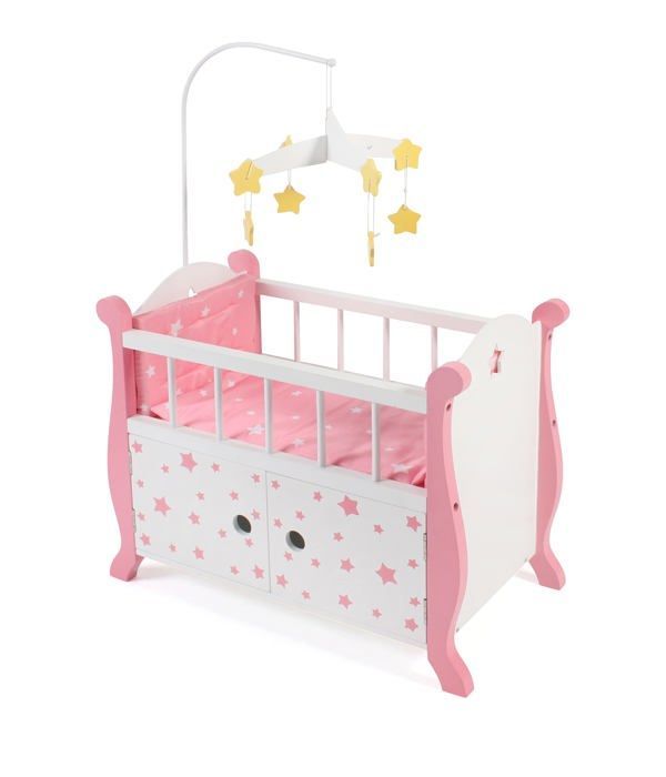 Nukkekodin lisätarvike - BAYER CHIC - 510-88 - Sänky mobilella - Ympäristöystävällinen MDF - max. 46 cm