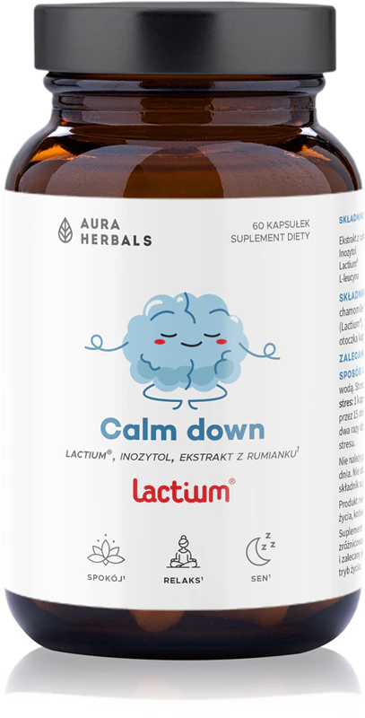 Aura Herbals Calm Down Lactium Nahrungsergänzungsmittel-Kapseln zur Entspannung