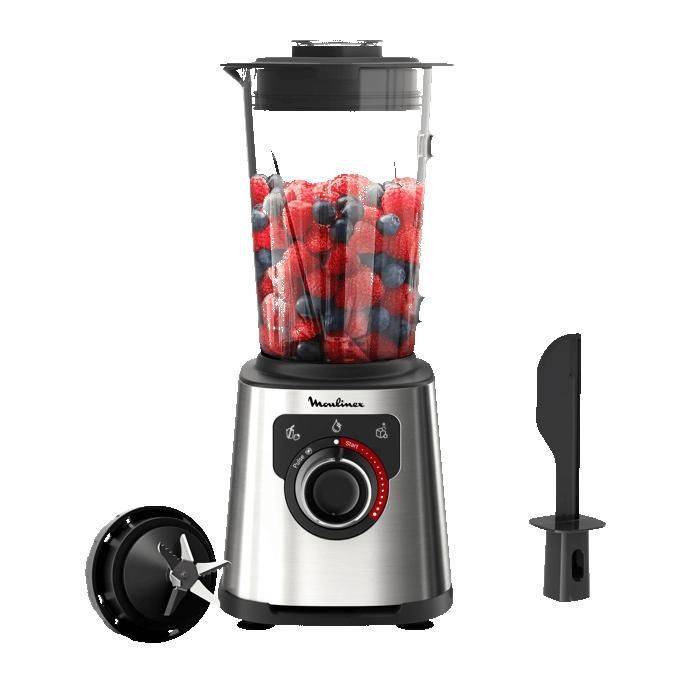 Frullatore ad alta velocità Moulinex PerfectMix+, 1200 W, ciotola da 2 litri, capacità utile 1,5 litri, tecnologia delle lame Powellix.