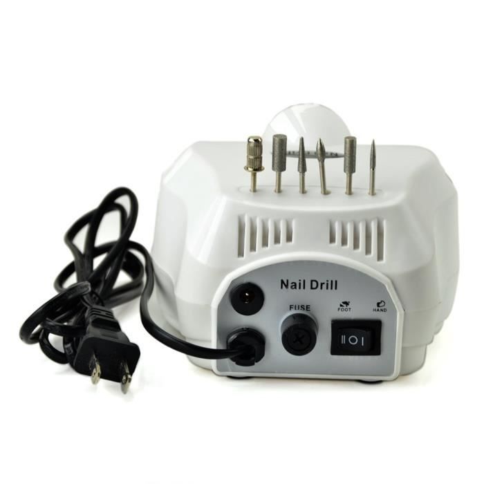 Blanc Kit Ponceuse à Ongles Polissoir Rond Appareil Electrique  Nail Drill 30 000 RPM Professional Prise UE pour Ongle Pied Manuc...
