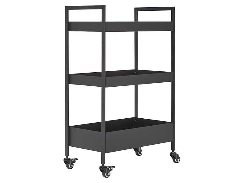 Regał mobilny Helge 51 cm z 3 półkami czarny