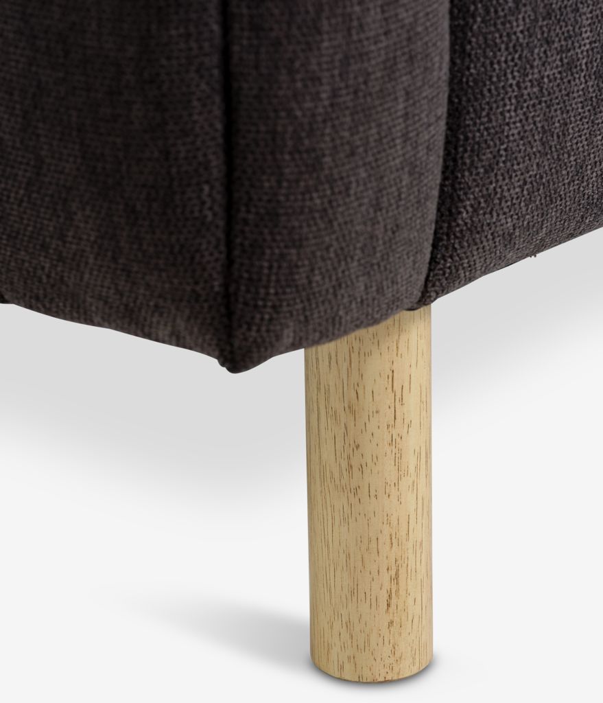 MAGLEBY trivietė sofa, tamsiai rudas audinys/ąžuolo spalva