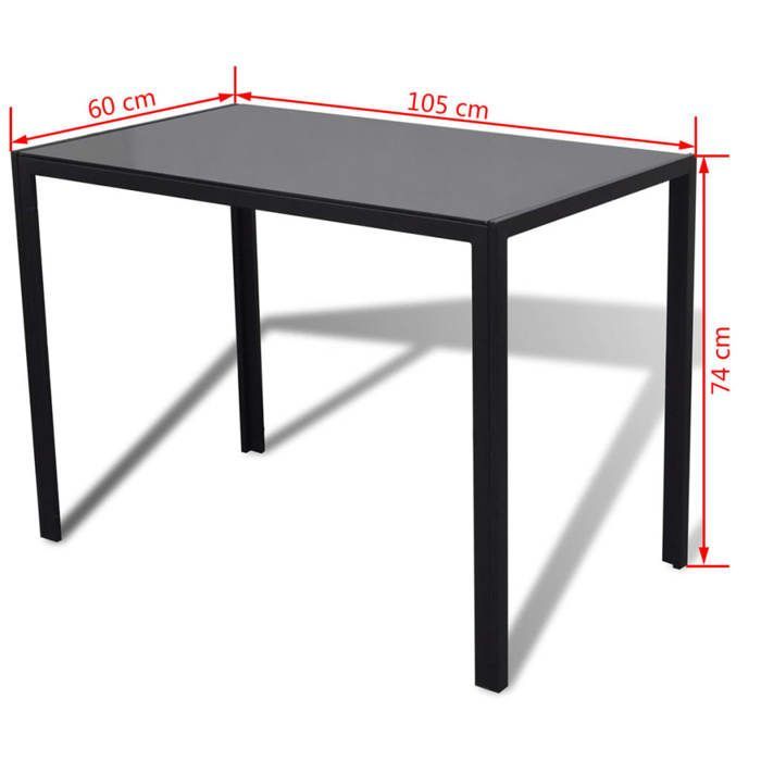 Clarence* Juego de 1 mesa + 4 sillas - SOLOMON - Juego de comedor de cinco piezas, negro y europeo 1502055