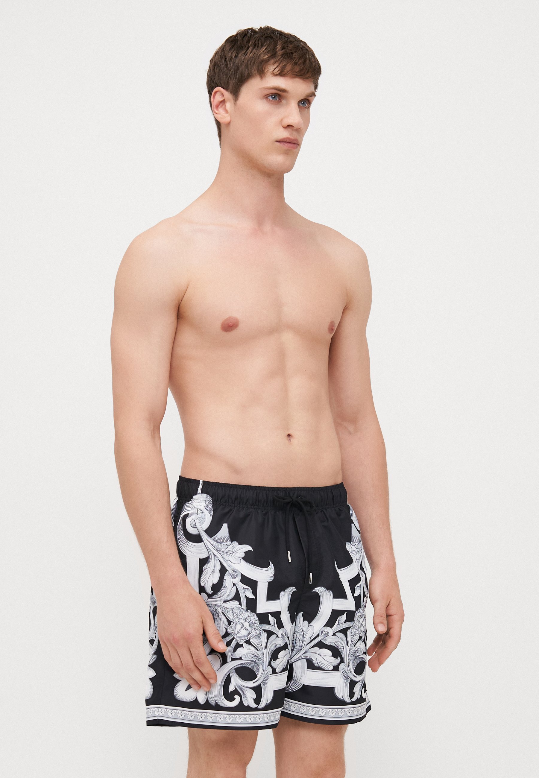 Versace SWIM GOLFO BAROCCO MEDUSA PRINT - Pantaloncini da bagno - nero/argento