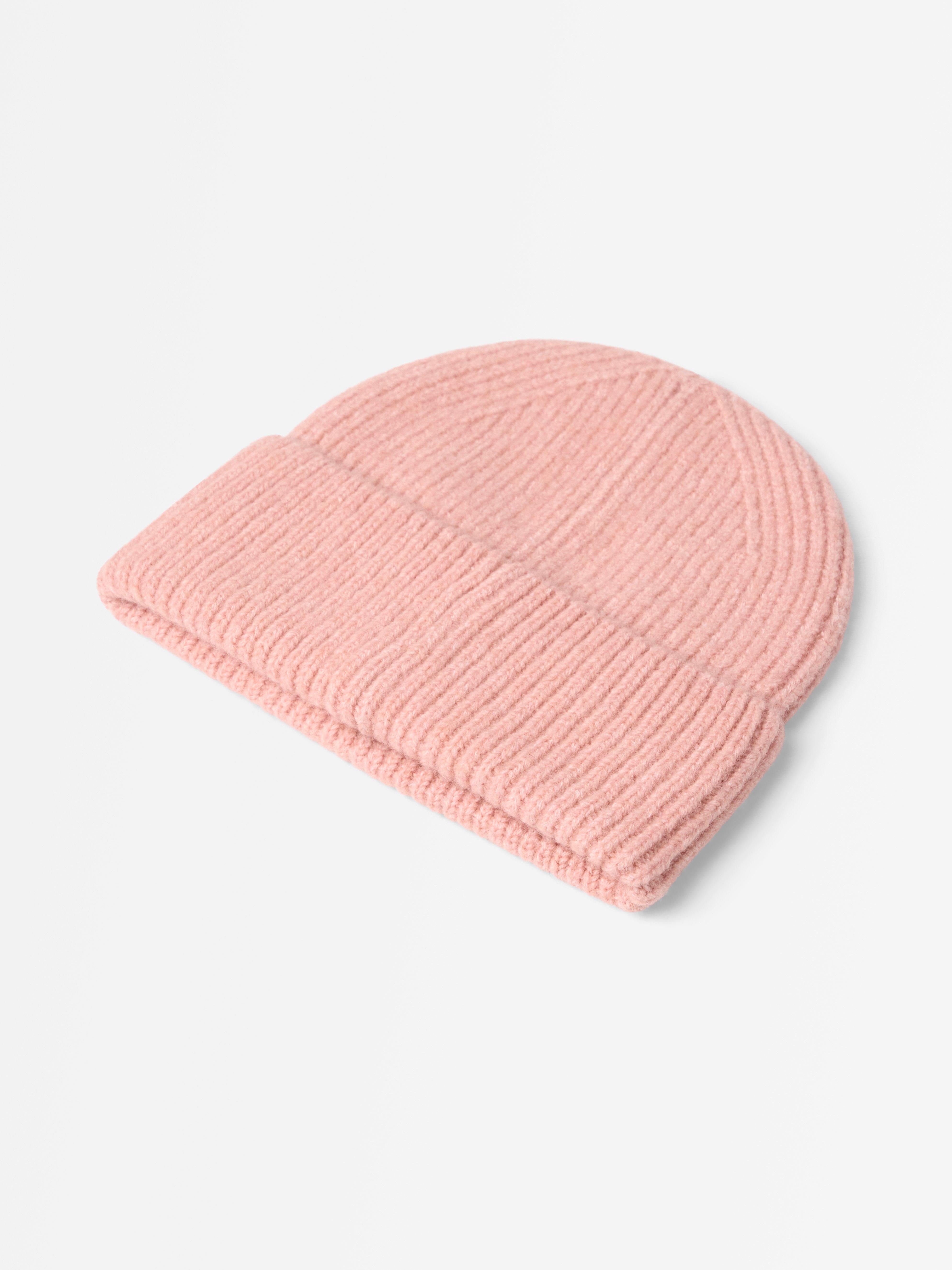 Bonnet tricoté corail clair