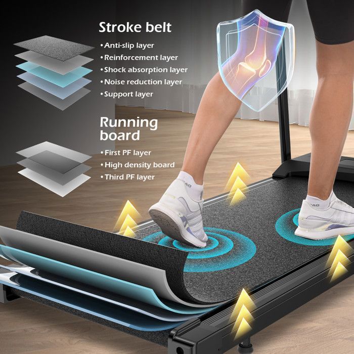 Klappbares Laufband – Dskeuzeew 4-in-1-Walkingmatte – mit App und Bluetooth – max. 12 km/h – Lauffläche 39 x 103 cm
