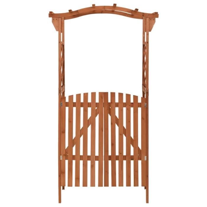 Pérgola vidaXL con puerta, 116x40x204 cm, madera maciza de abeto.