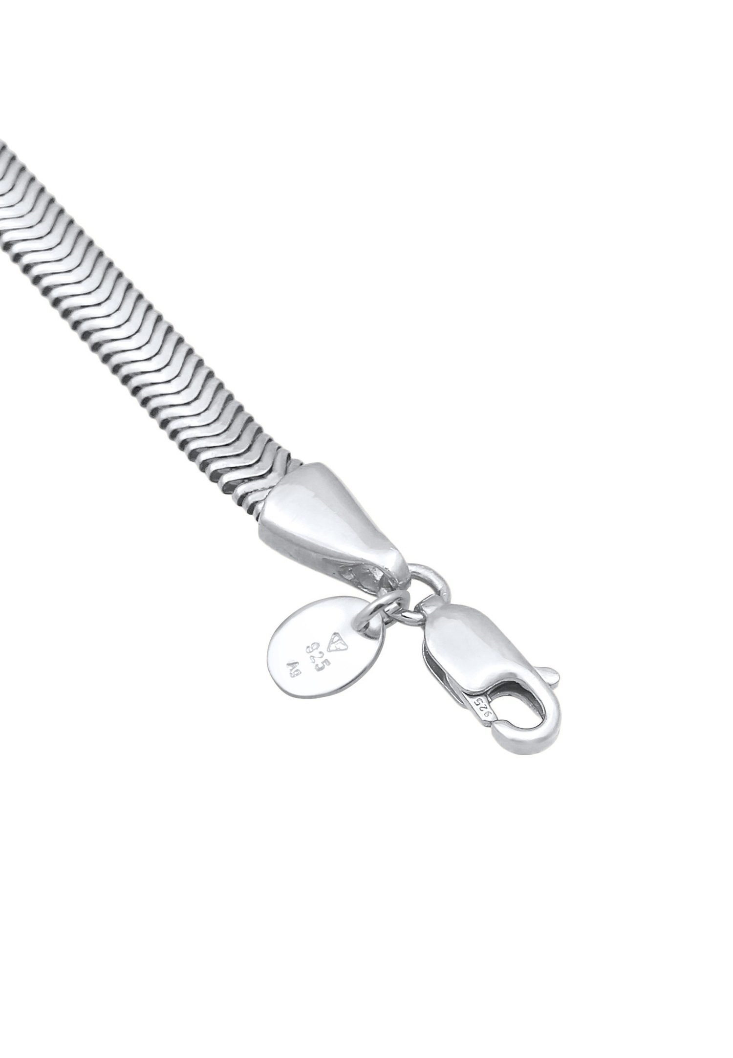 Elli PREMIUM Chaîne de serpent plate et élégante pour dames en argent sterling 925