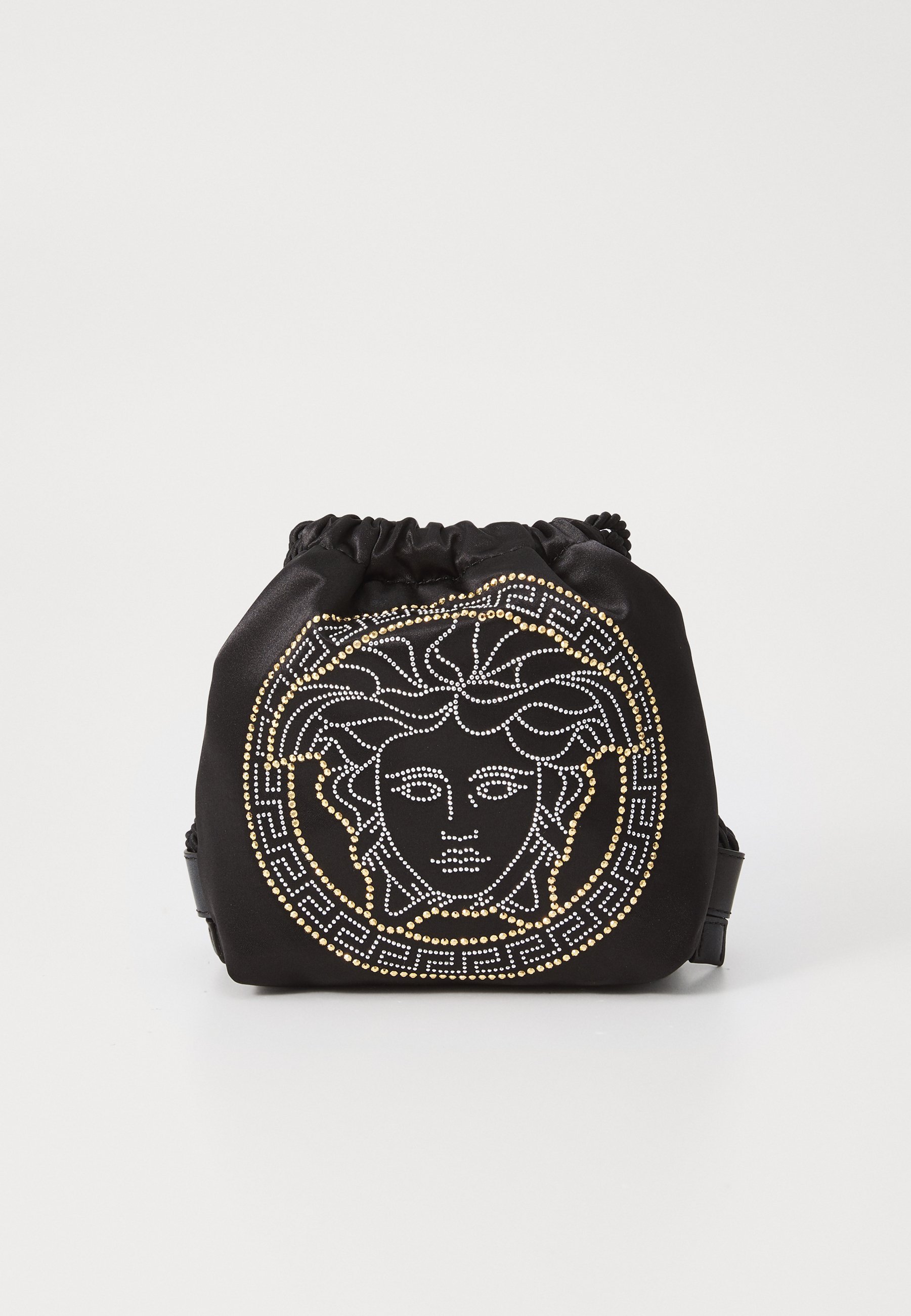 Mochila Versace com cordão e detalhes termocolantes, unissex - preta