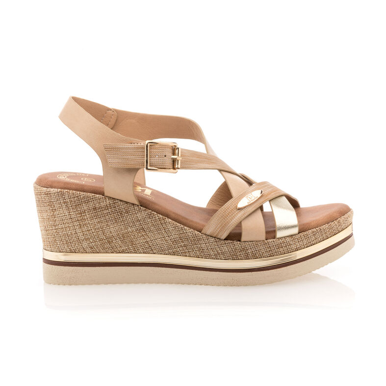 Sandalias beige para mujer / Zapatos de punta abierta