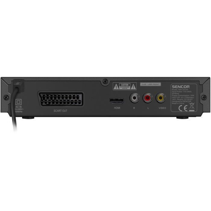 DVD Player - SENCOR - SDV 2513H - USB Port - Playback - HDMI and SCART Outputs - Black