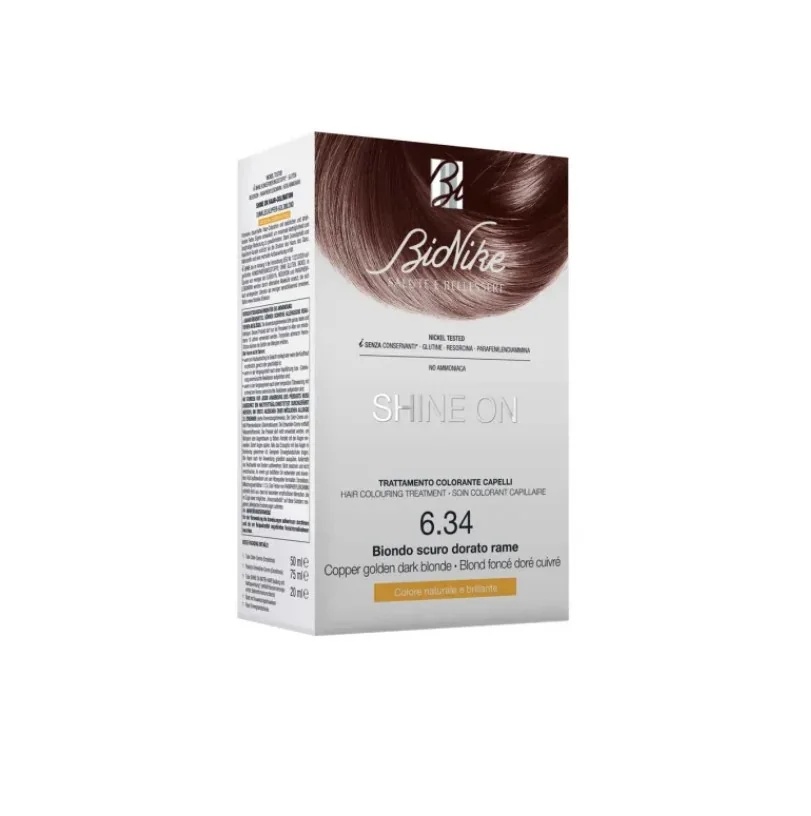 BIONIKE Bionike Shine On, coloration capillaire nuance 6.34 blond foncé cuivré doré