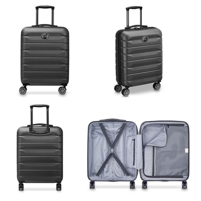 DELSEY PARIS - AIR ARMOUR - Harde handbagagekoffer 55 cm x 40 cm x 20 cm - 35 L - S - Zwart