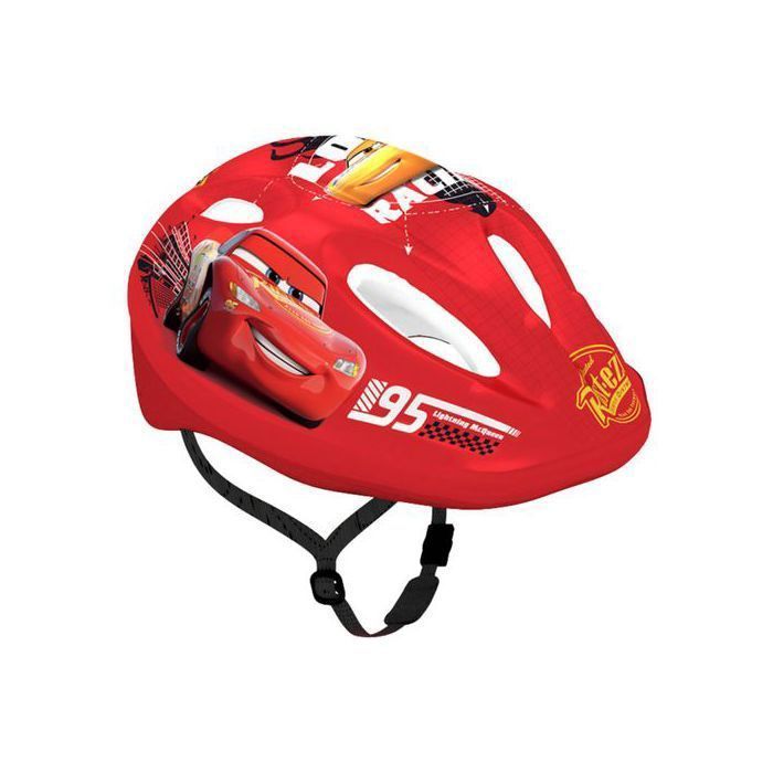 Capacete de bicicleta infantil Disney Cars, leve e ajustável de 52 a 56 cm.