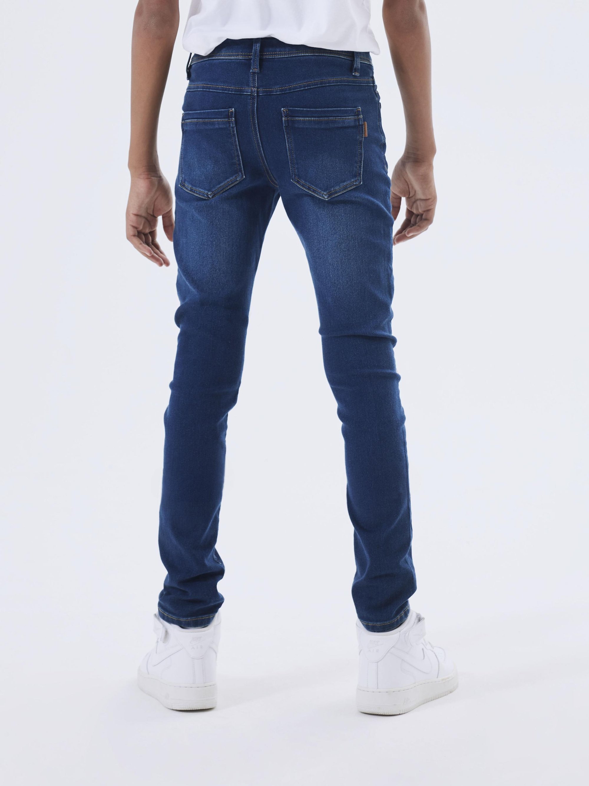 Noem het NKMSILAS - Slim fit jeans - donkerblauwe denim