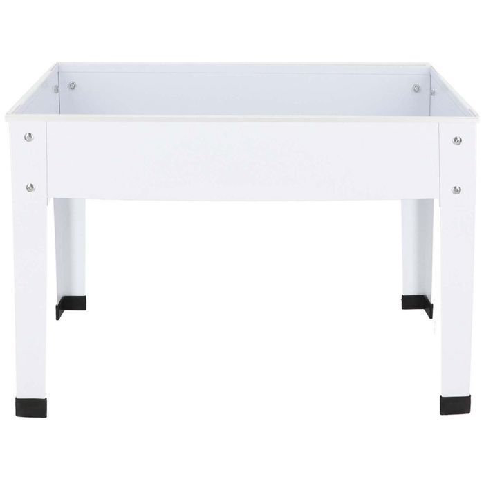 Canteiro elevado de metal branco, 62 x 29 x 45 cm