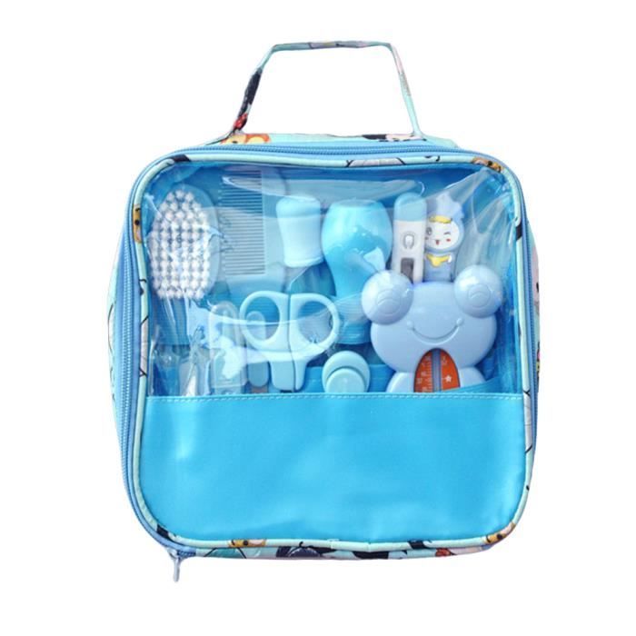 Kit de cuidado y aseo para bebés, 13 accesorios, azul