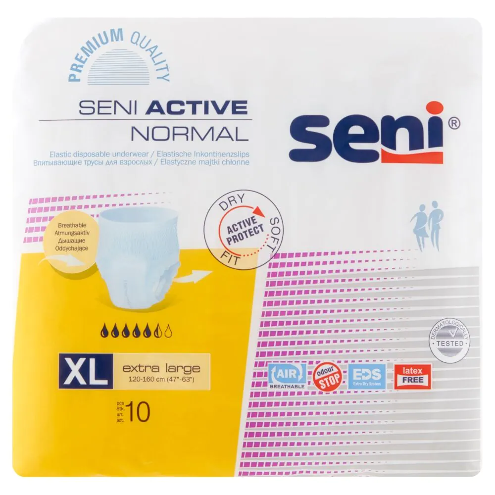 Seni Active Normal, Elastyczne majtki chłonne, 120-160cm, Extra Large