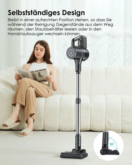 Homefire 2-in-1 Cordless Stick Vacuum Cleaner, 40000Pa/500W, 2 Speeds, 60dB, 40 min Runtime, Vacuum and Mop, HEPA Filtration - Black