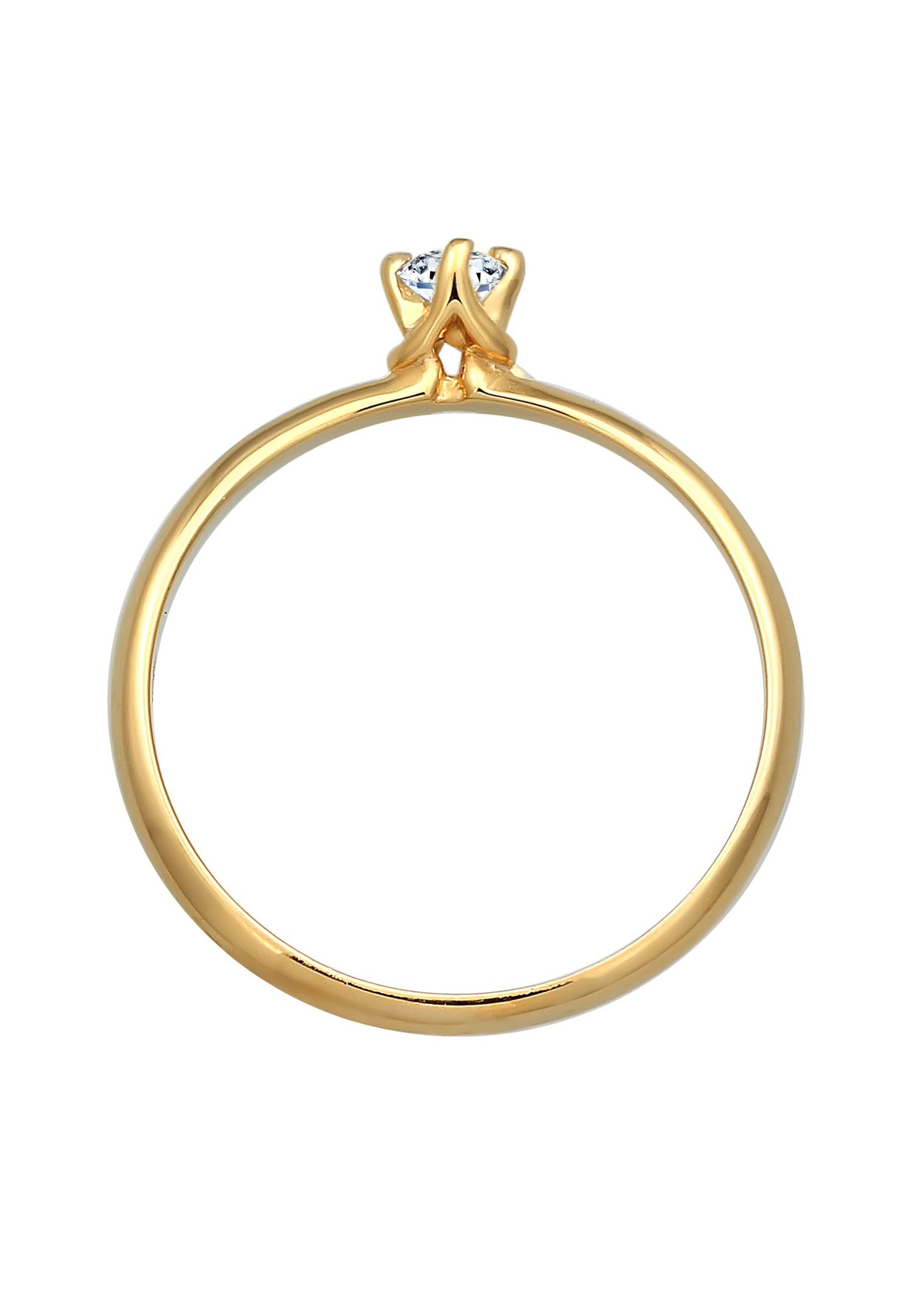 Elli DIAMONDS Bague Solitaire Femme Filigrane Classique avec Diamant (0.11 ct.) en Argent Sterling 925