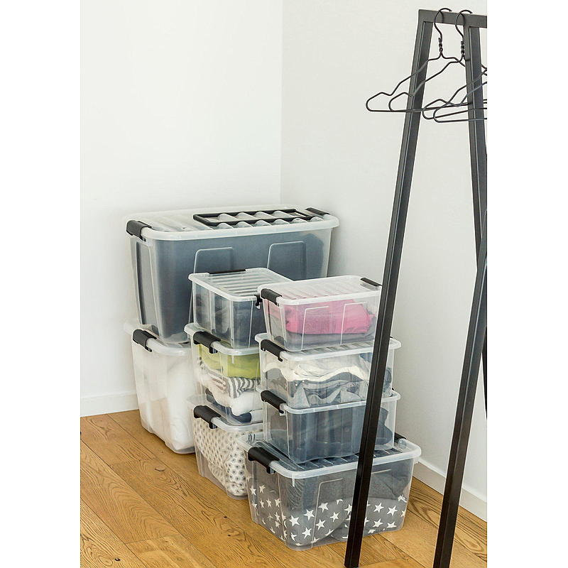 Opbevaringsboks til hjemmet Opbevaringsboks med låg 3 liter L20,5 x B17 x H13,4 cm