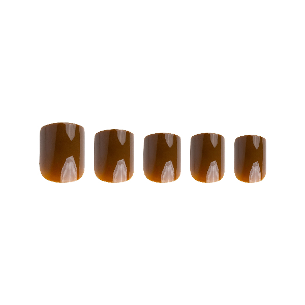 Invogue Coco Brown Square Nails - 24er-Pack