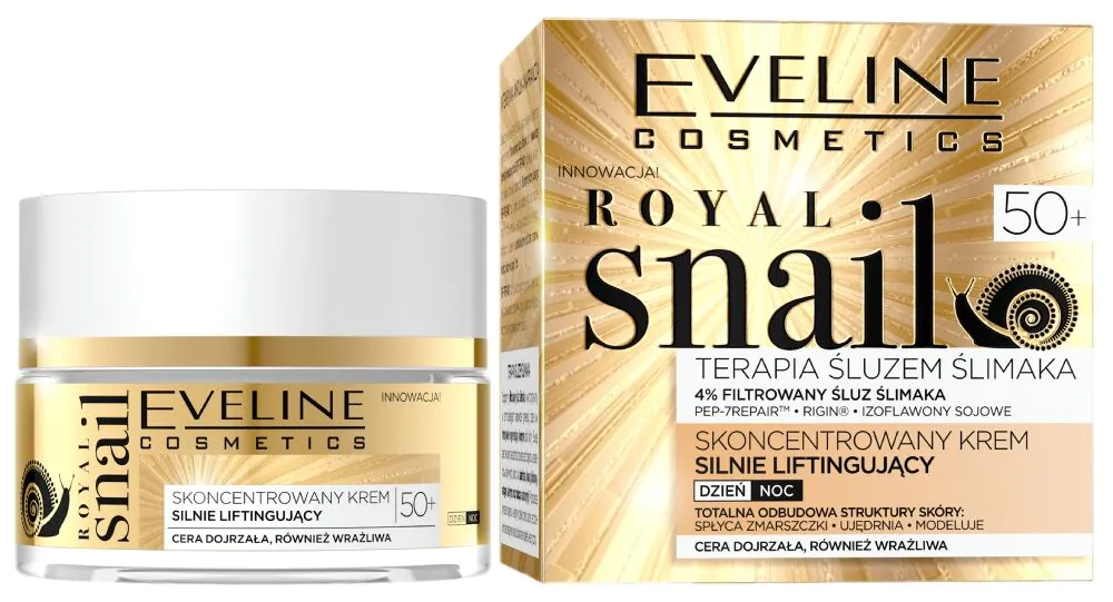 Eveline Royal Snail Silnie liftingujący krem na dzień i na noc 50+