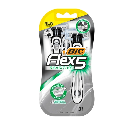 BIC Flex5 Sensitive jednorazowe maszynki do golenia dla mężczyzn 3 sztuki