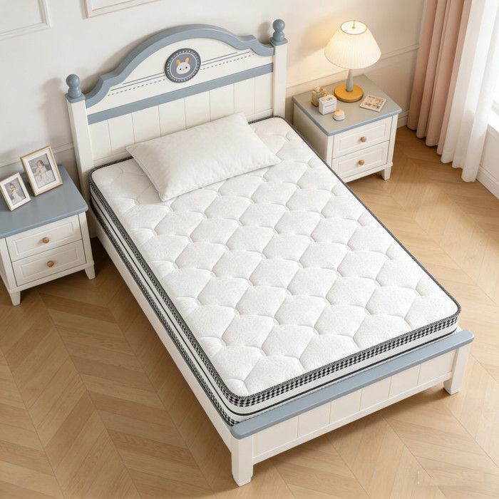 Colchón de 90x200 cm, de muelles ensacados y espuma viscoelástica, certificado Oeko-Tex, 9 zonas, doble cara, transpirable, 26 cm de grosor.