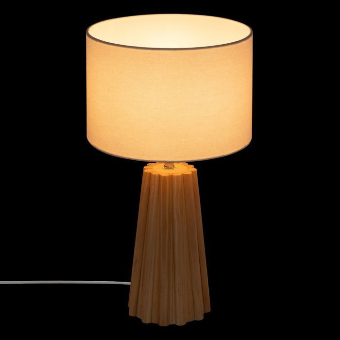 Atmosphera - Lampe à poser en bois ADON - H. 53 cm - Beige